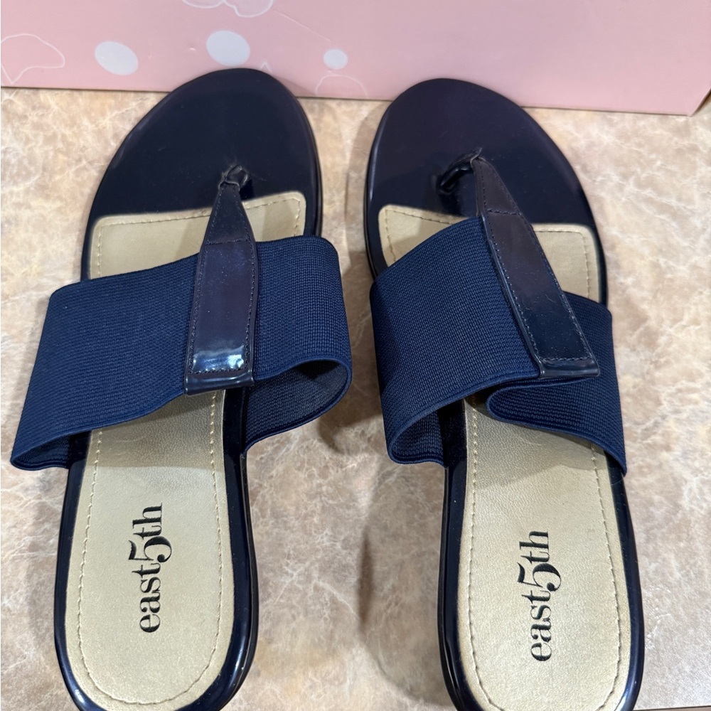East 5th Blue Sandals Minimalist Slip-On